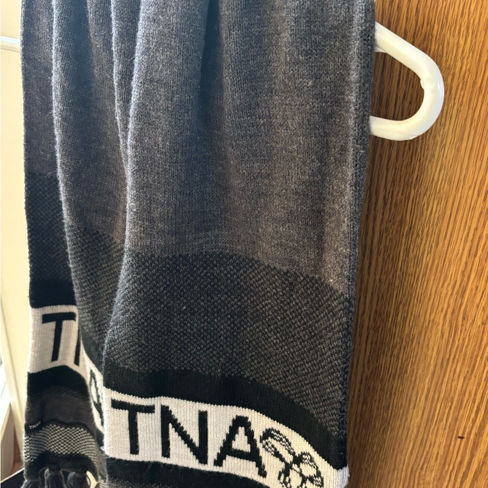 TNA Charcoal and Black Knit Scarf